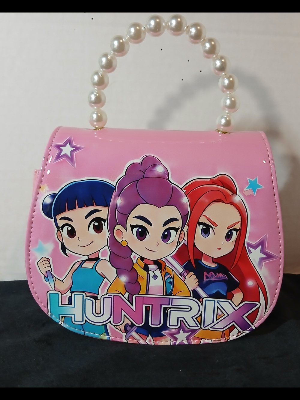 Pink Pearl-Handle Girls' Character Crossbody Bag